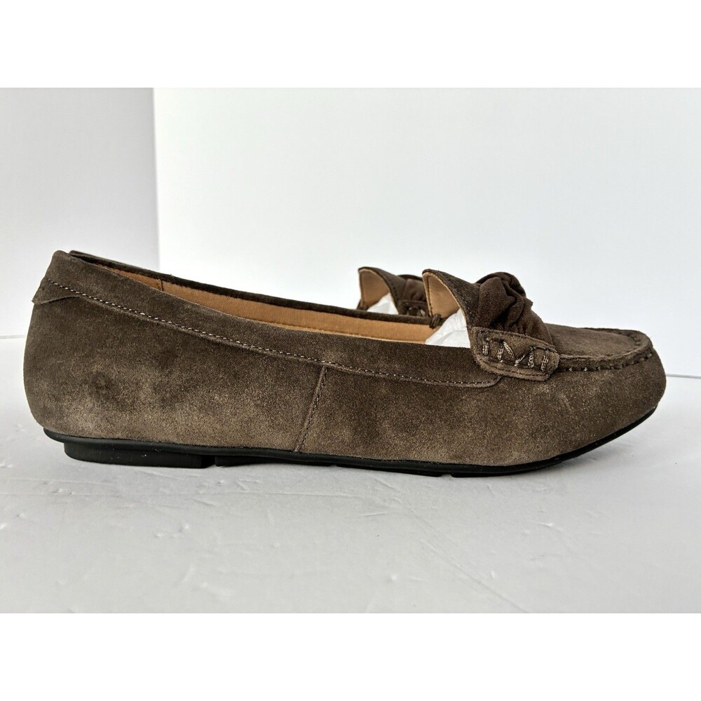 Vionic Norah Gray Suede Moccasin Shoes Slip On Flats Bow Orthotic Womens Sz. 8.5 - Picture 5 of 14
